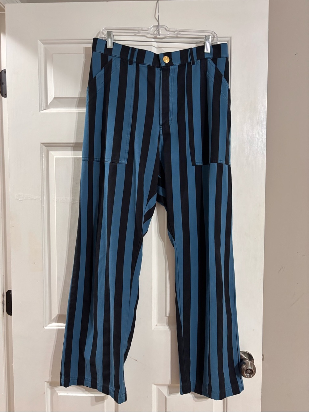 Big Bud Press Blue & Black Vertical Stripe Pants